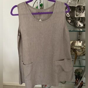 Flax Light tan Linen Tank Top